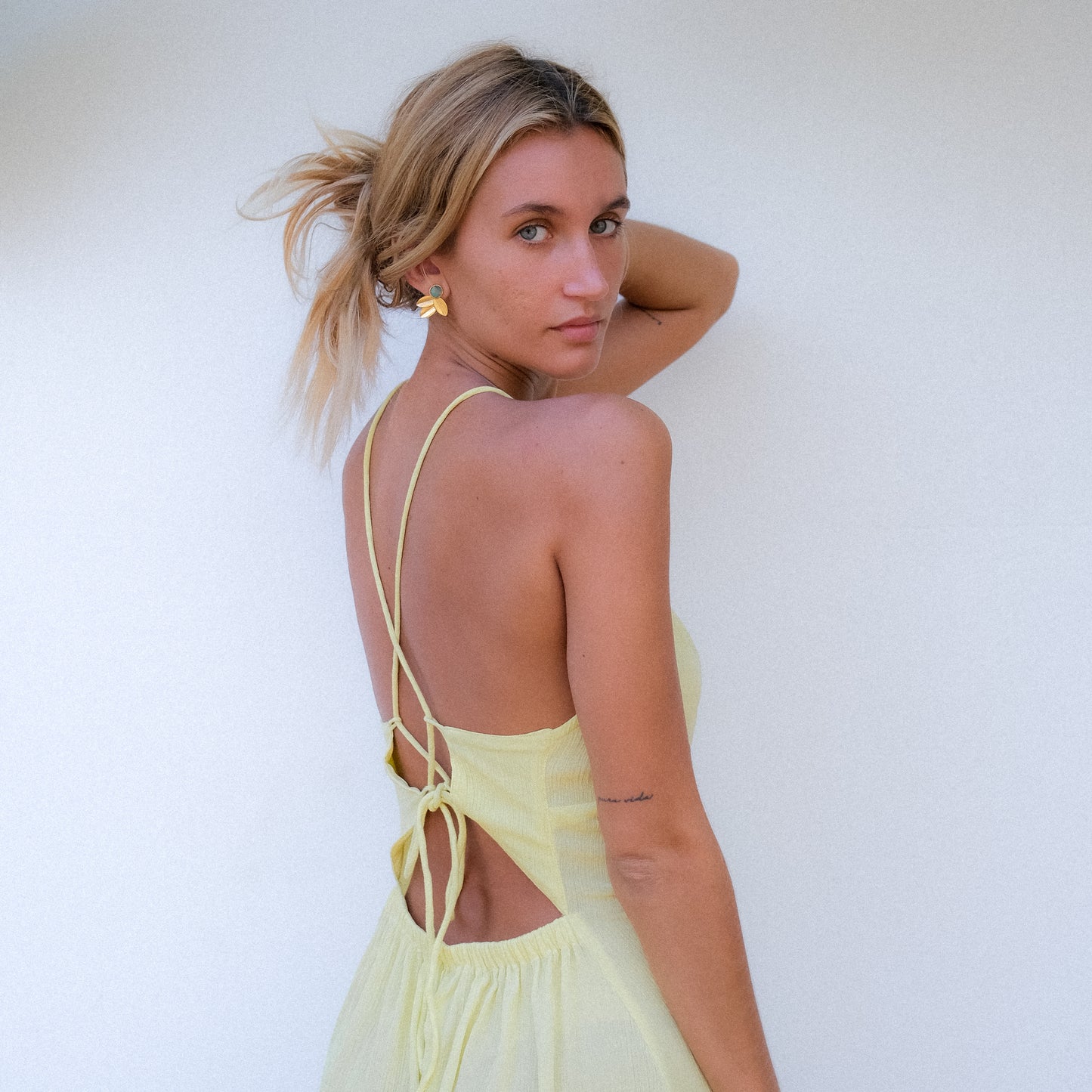 Yellow Tying Back Dress