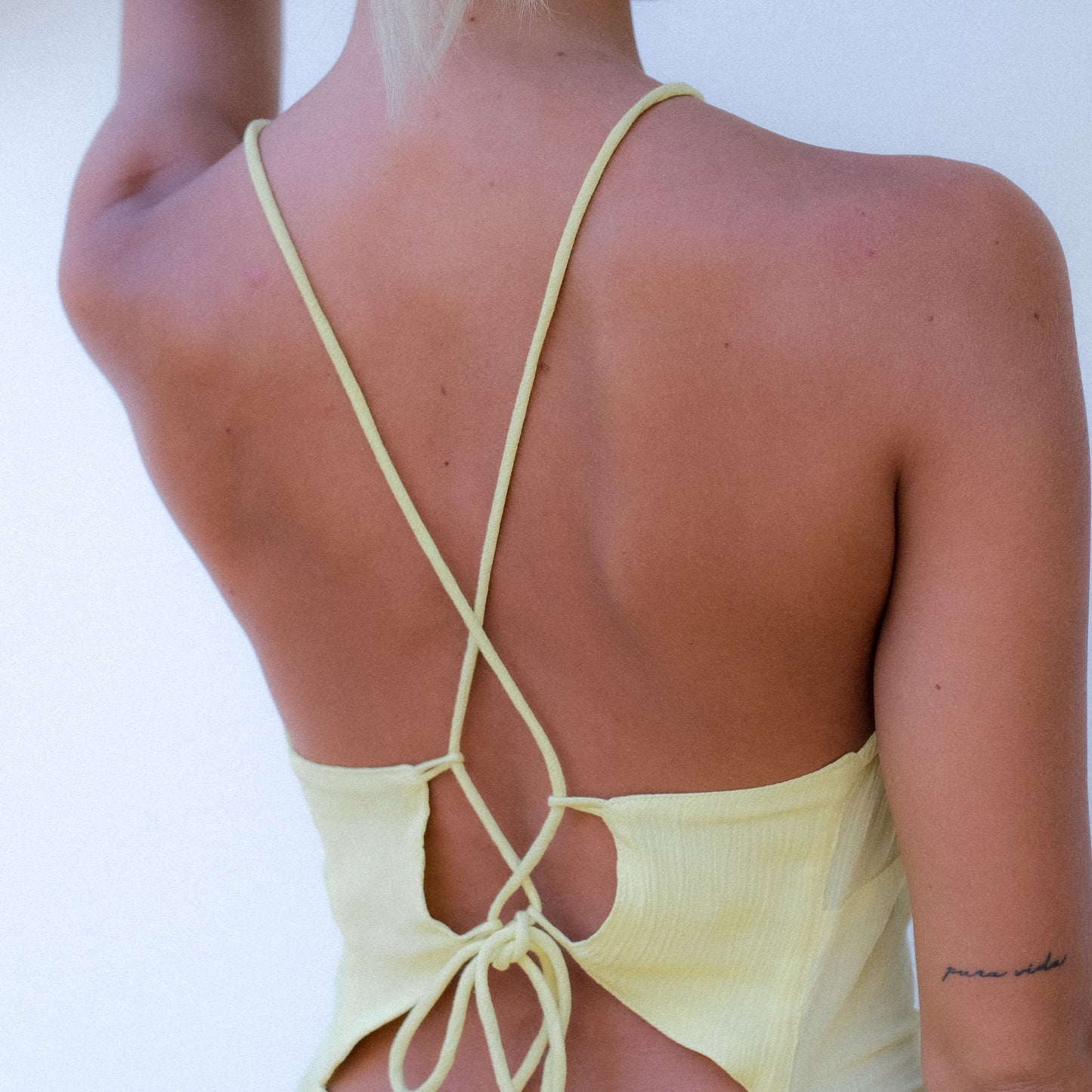 Yellow Tying Back Dress