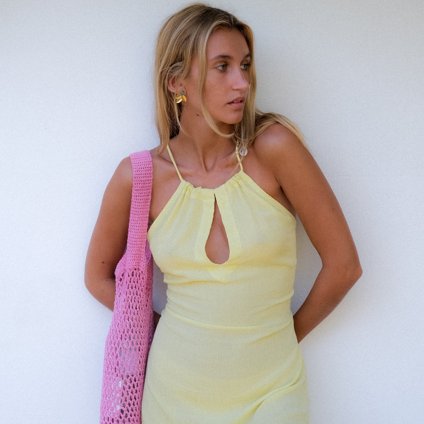 Yellow Tying Back Dress