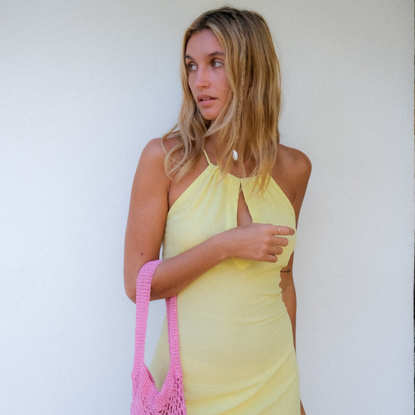 Yellow Tying Back Dress